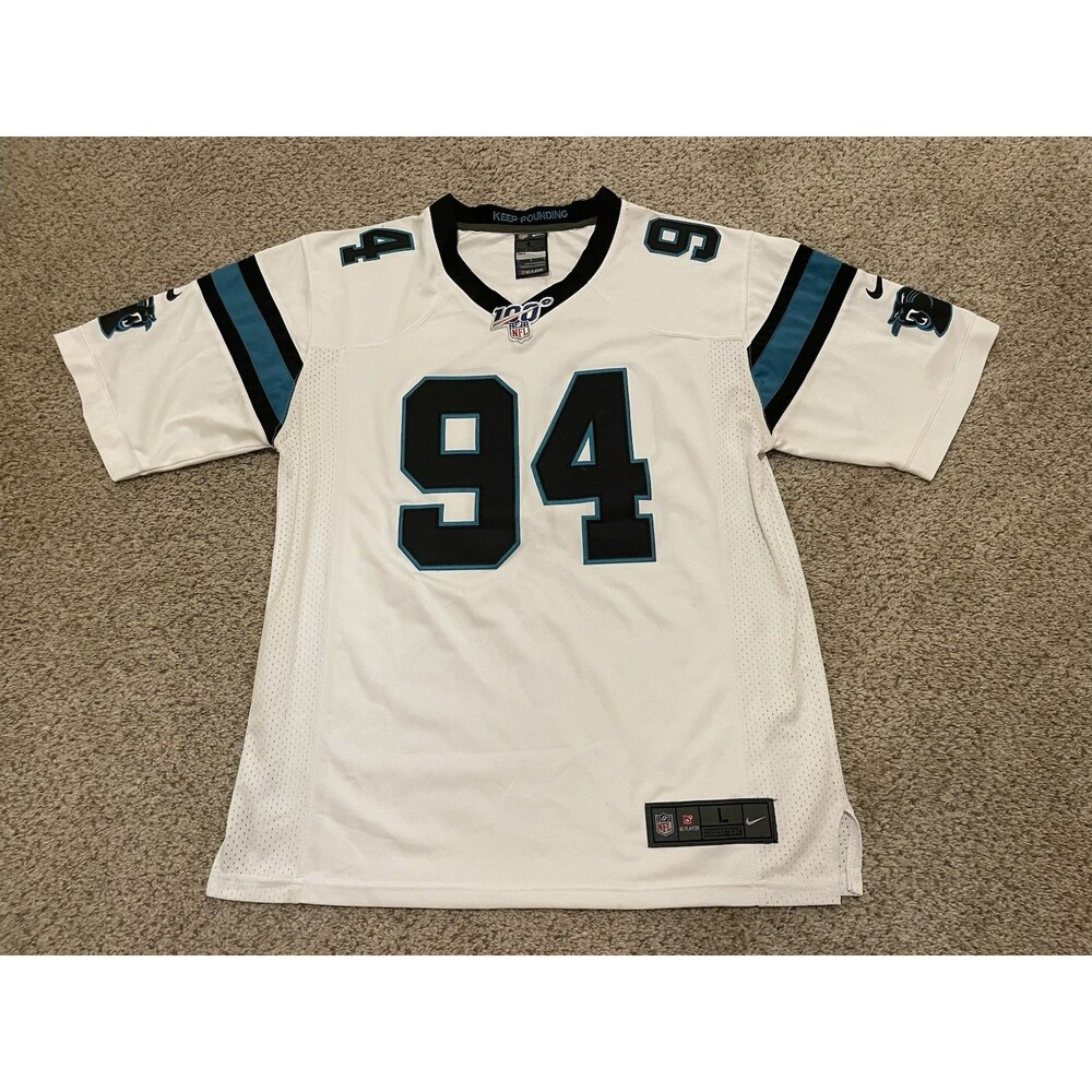 Rare Efe Obada Carolina Panthers Nike Football Jersey Mens Sz Large Stitched